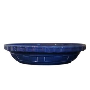 Longaberger Blue Pie Plate Woven Traditions Collectible 10″ Basket-Weave Design